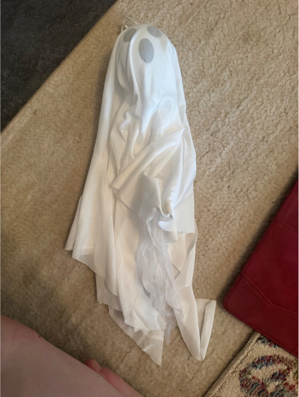 White Hanging Ghost Halloween Decoration with Lace Detail